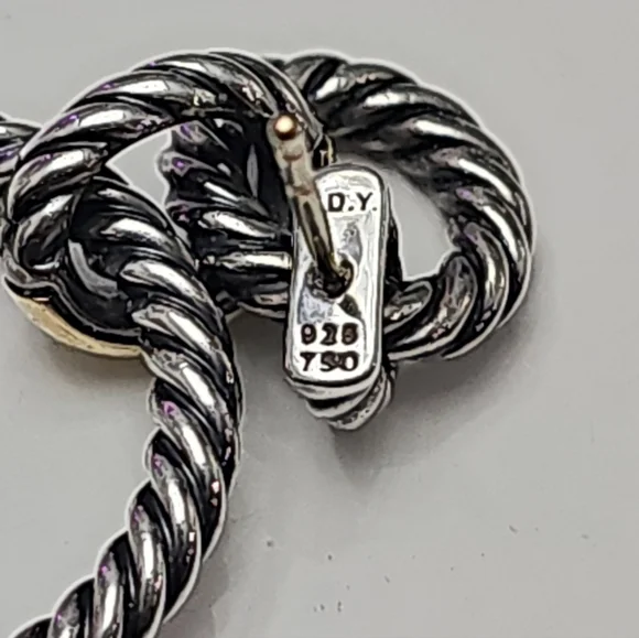 Authentic David Yurman Earings Sterling Silver And 18k - Picture 5 of 5